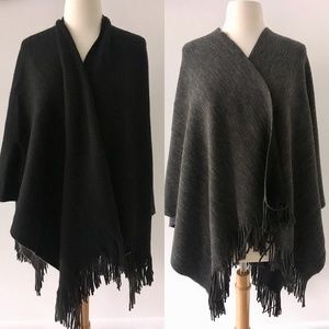 New York & Co Reversible Wrap Shawl Poncho Cape